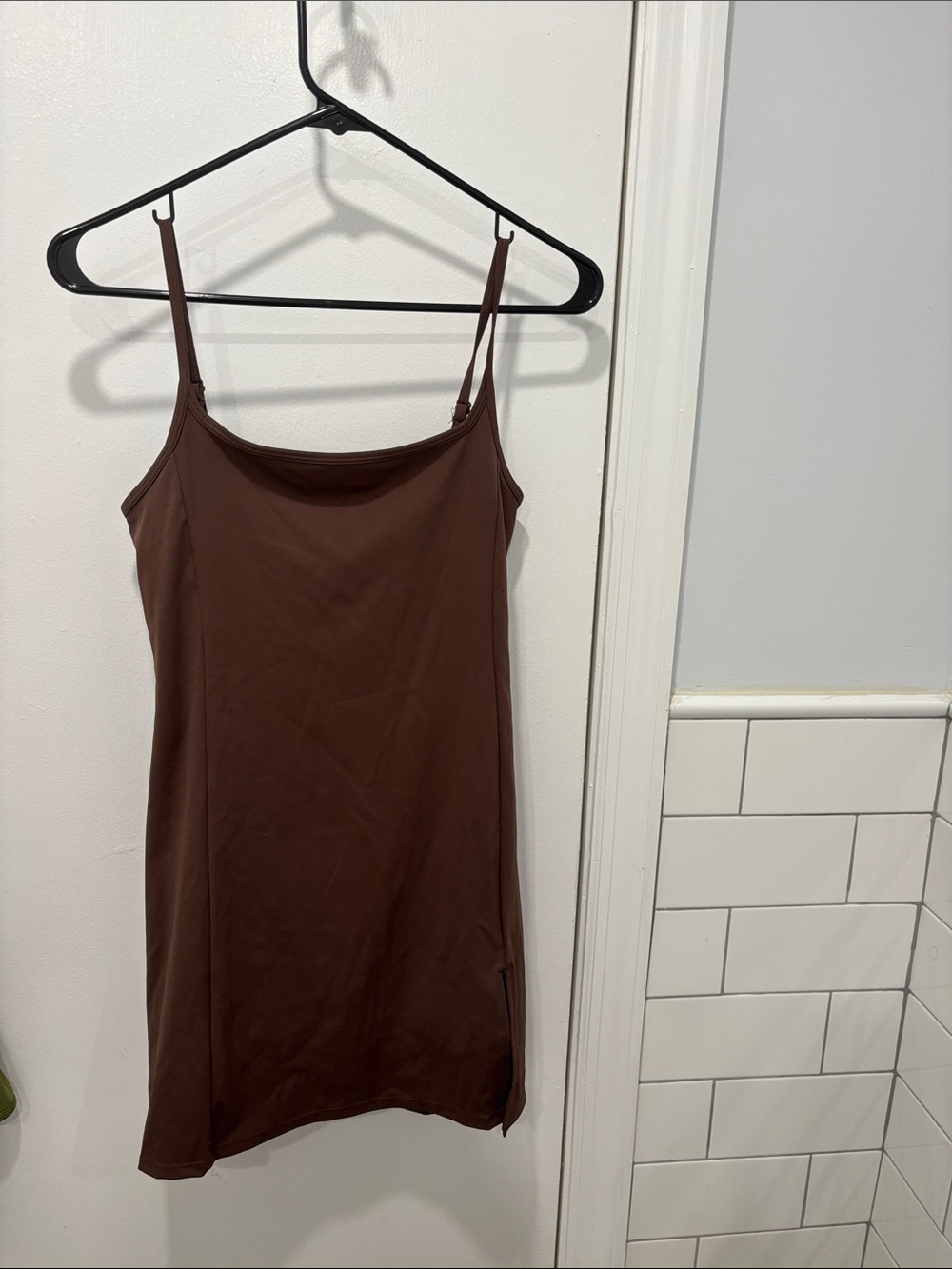 Brown Spaghetti Strap Slip Dress